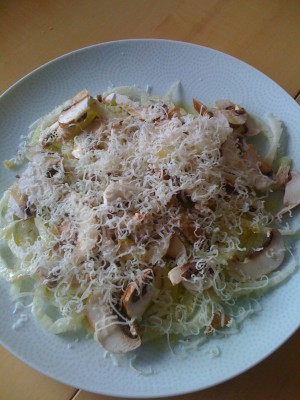 Shaved Fennel Salad with Criminis and Parmesan